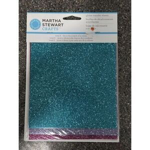 7 - Martha Stewart  Glitter transfer Sheets Teal, Purple, Pink - NEW!‎